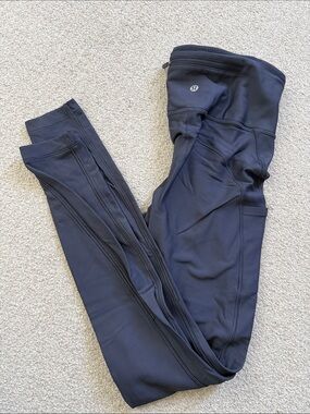 lululemon athletica Navy Zip-Pocket Athletic Leggings